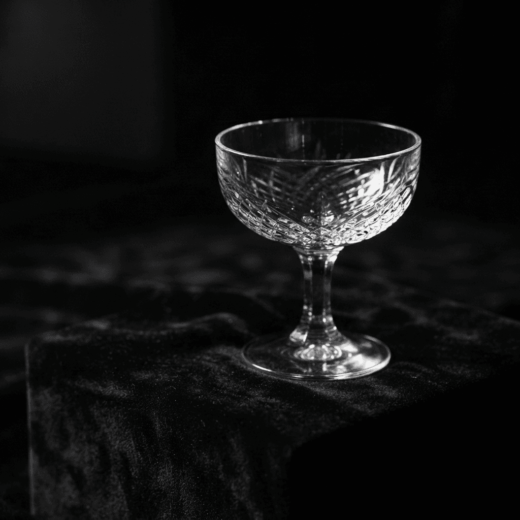 Crystal champagne coupe on dark velvet